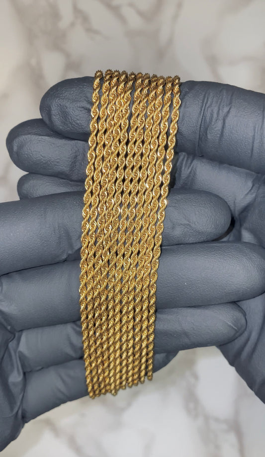 10KT Solid Gold Rope Chain